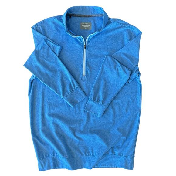 Straight Down Golf Shirt Men's M Blue Long Sleeve 1/4 Zip Performance - Picture 8 of 11
